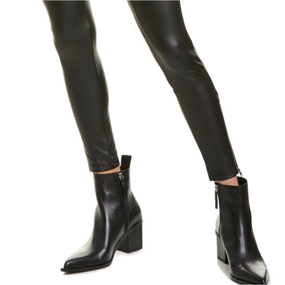 Zara block heel pointy ankle boots 39